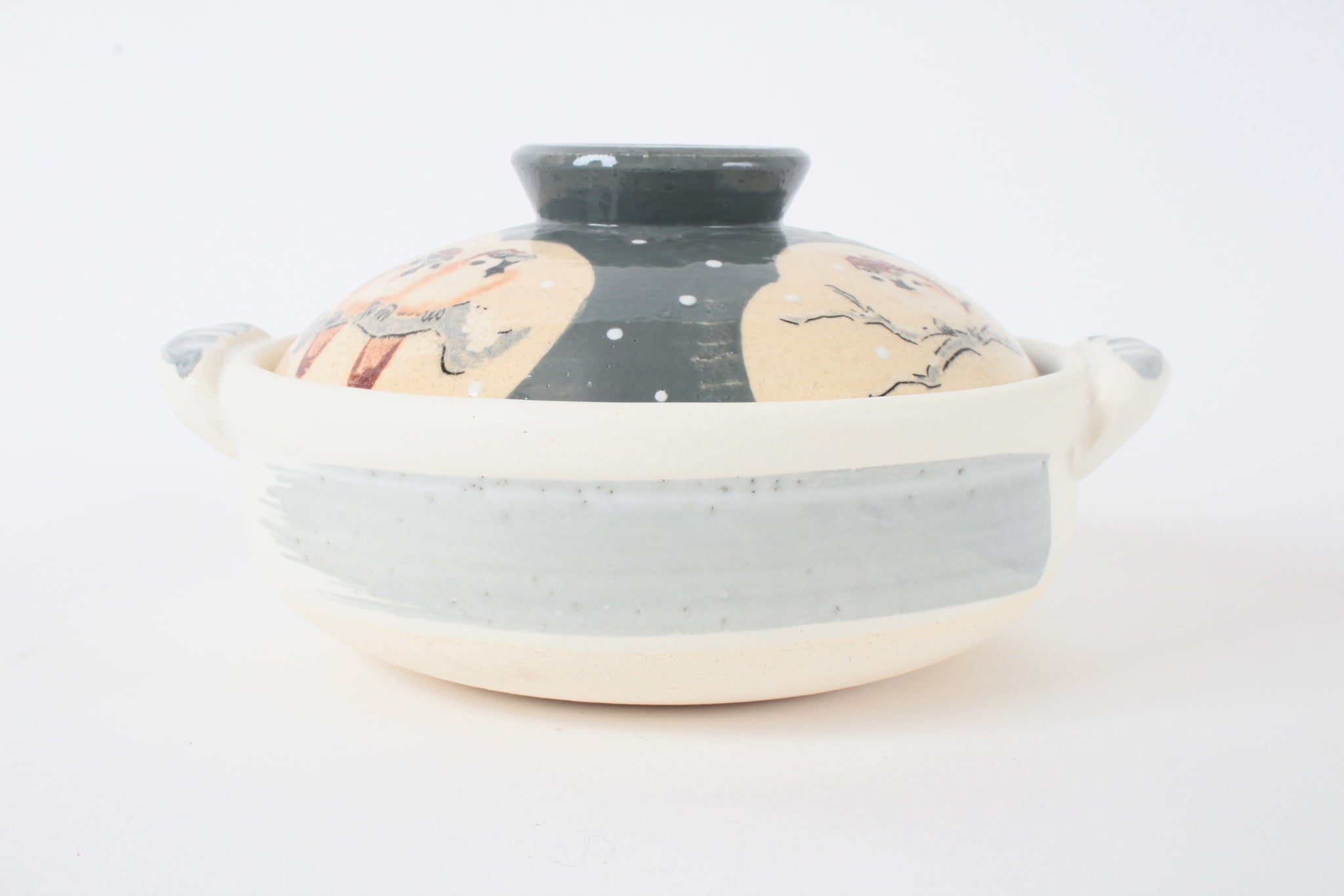 萬古焼 土鍋 白雪雀 6号鍋 直火・ｵｰﾌﾞﾝ可 (直径約18.0cm) – 小幡