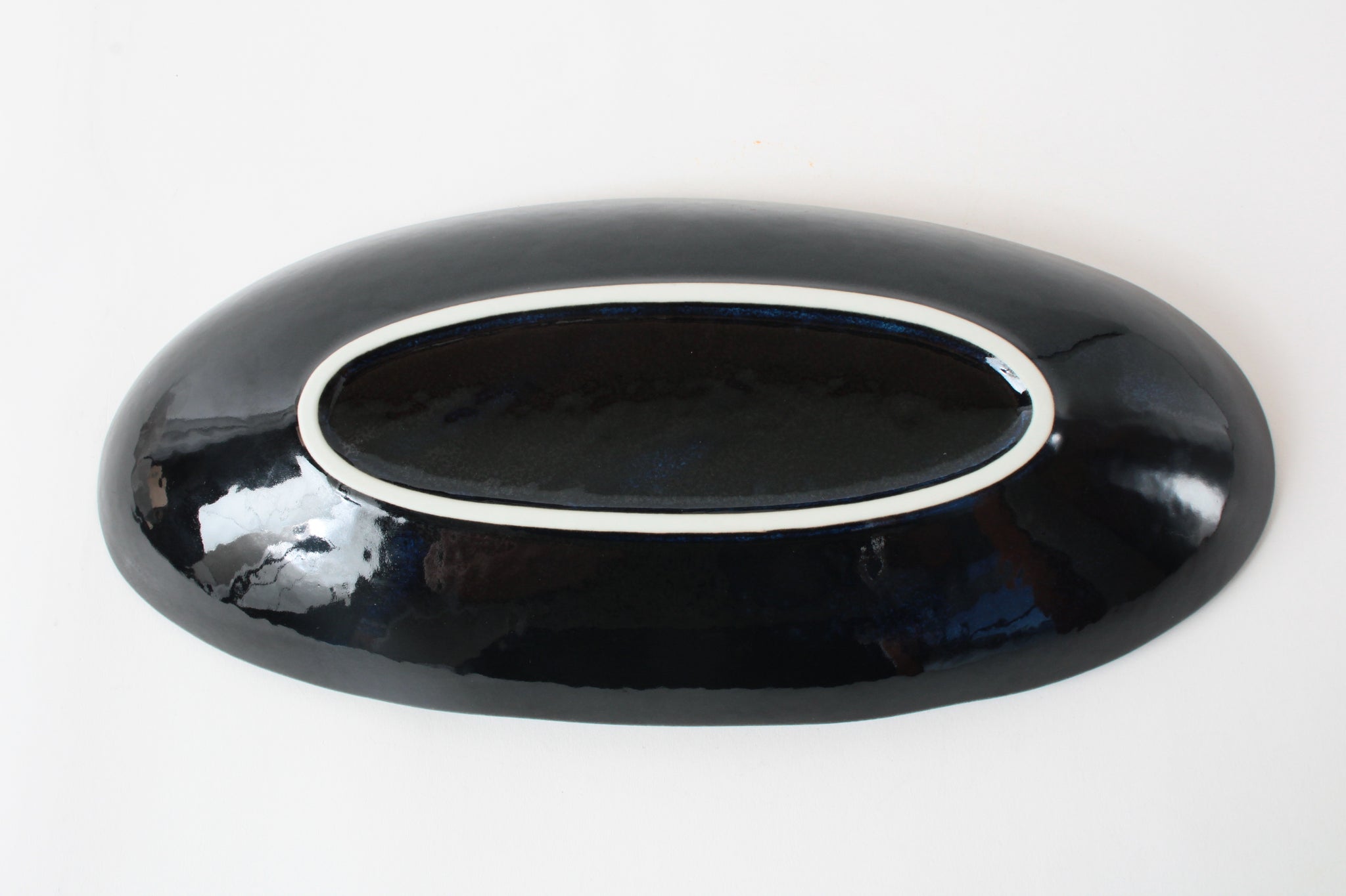 盛鉢 窯変紺 長皿 大皿 紺色 青 楕円 ネイビー – 小幡久兵衛食器店