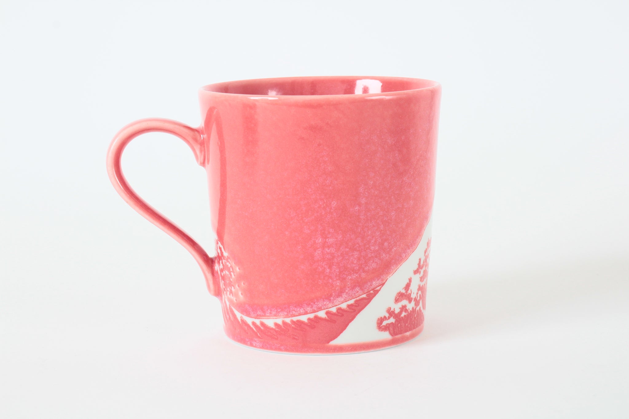 美濃焼 マグカップ 富士山 大波 冨嶽三十六景 神奈川沖浪裏 赤 レッド