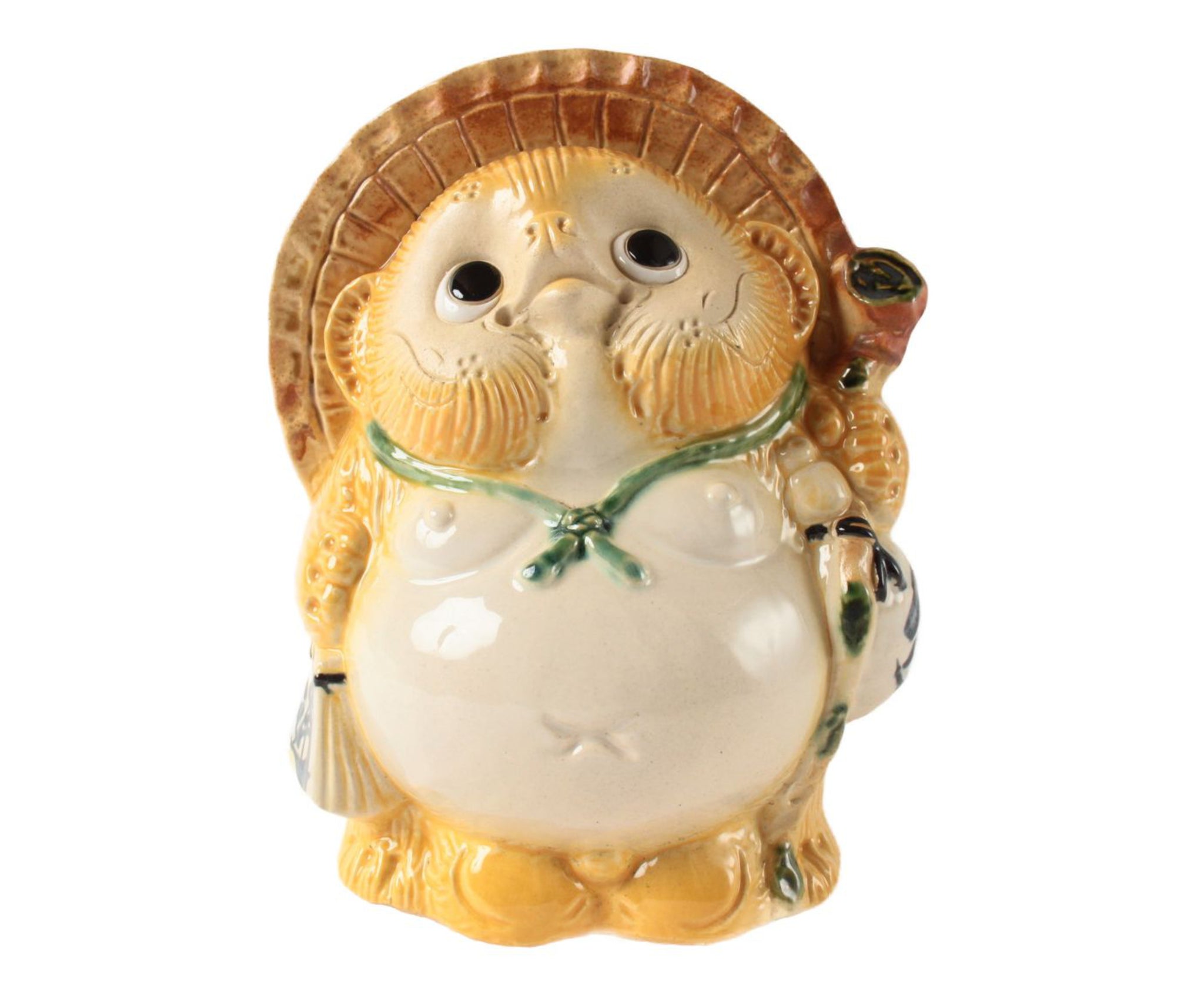 信楽焼　黄色い　13号福狸　タヌキ　たぬき　狸 高さ43㌢ 信楽焼 13号福狸 黄色い狸 狸 たぬき タヌキ45㌢ 信楽焼 13号福